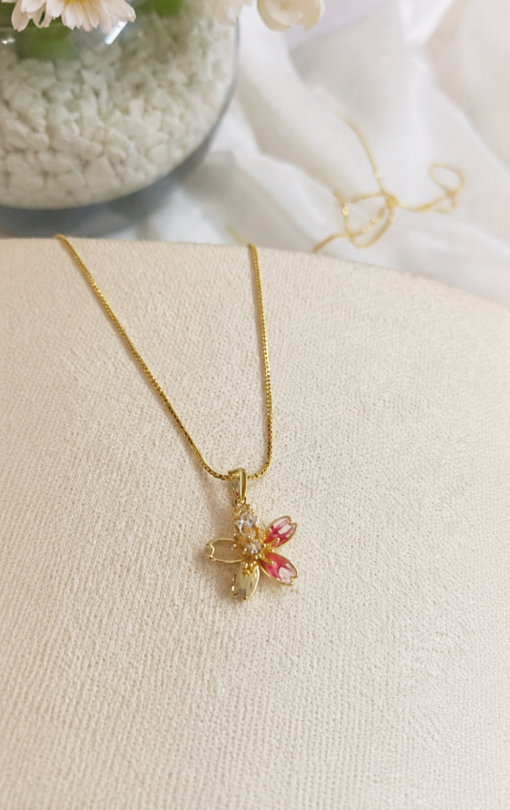 Cadena con Dije Orquídea Rosé